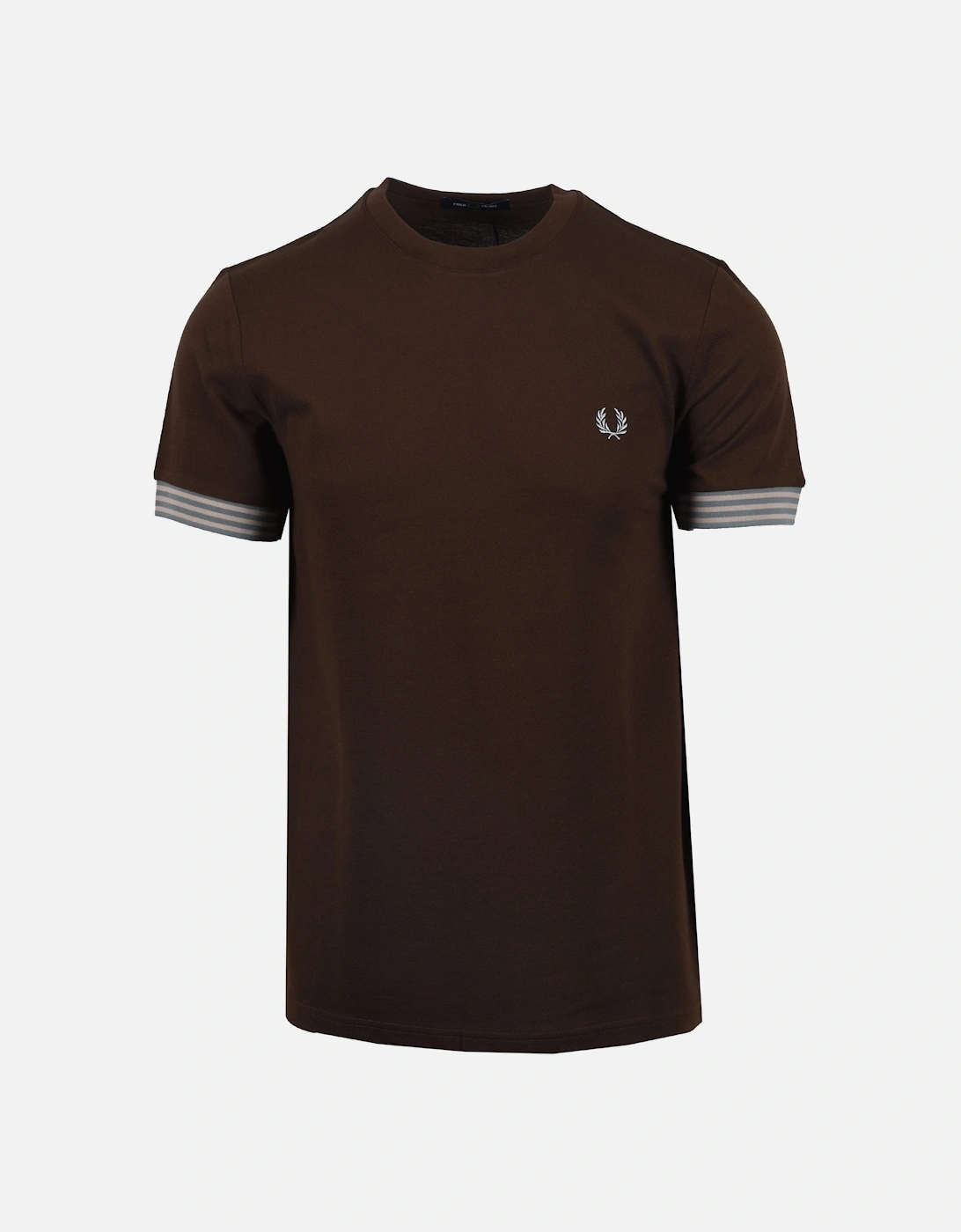 Striped Cuff T-Shirt Burnt Tobacco, 4 of 3