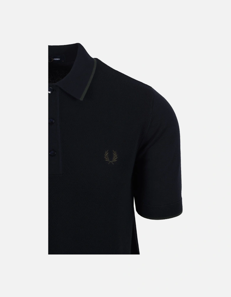 Pique Knitted Polo Navy