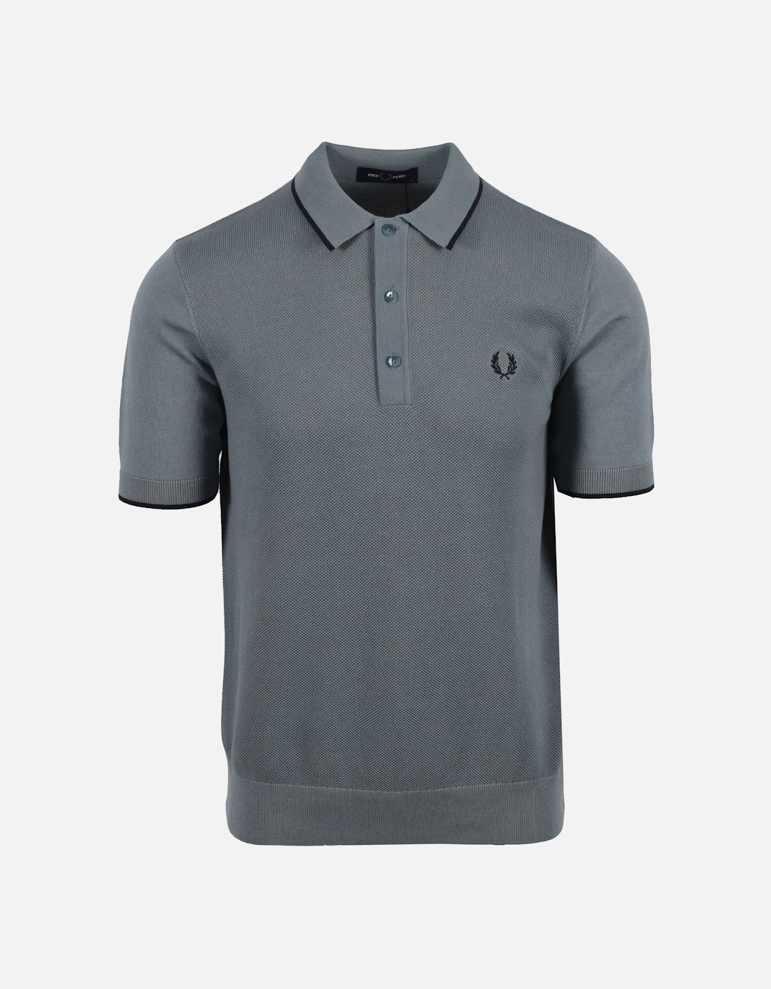 Fred Perry Men's Grey Pique Knitted Polo Stockport Blue - : 42 Size Xl