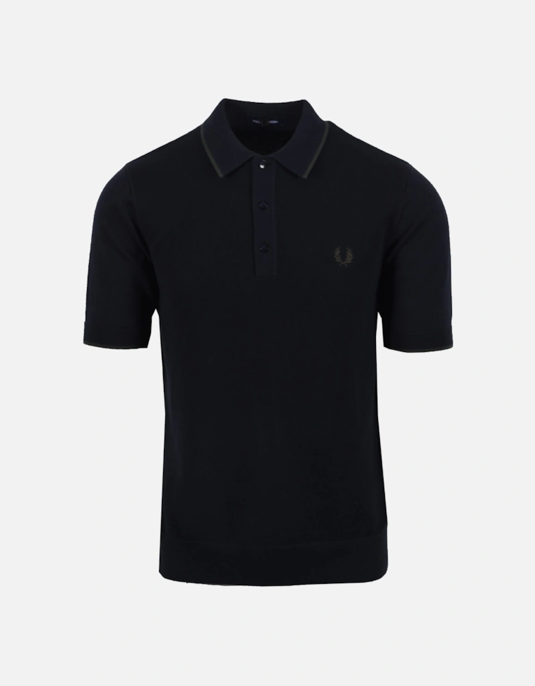 Pique Knitted Polo Navy