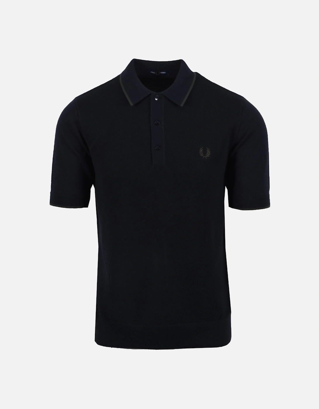 Fred Perry Men's Navy Pique Knitted Polo - : 42 Size Xl