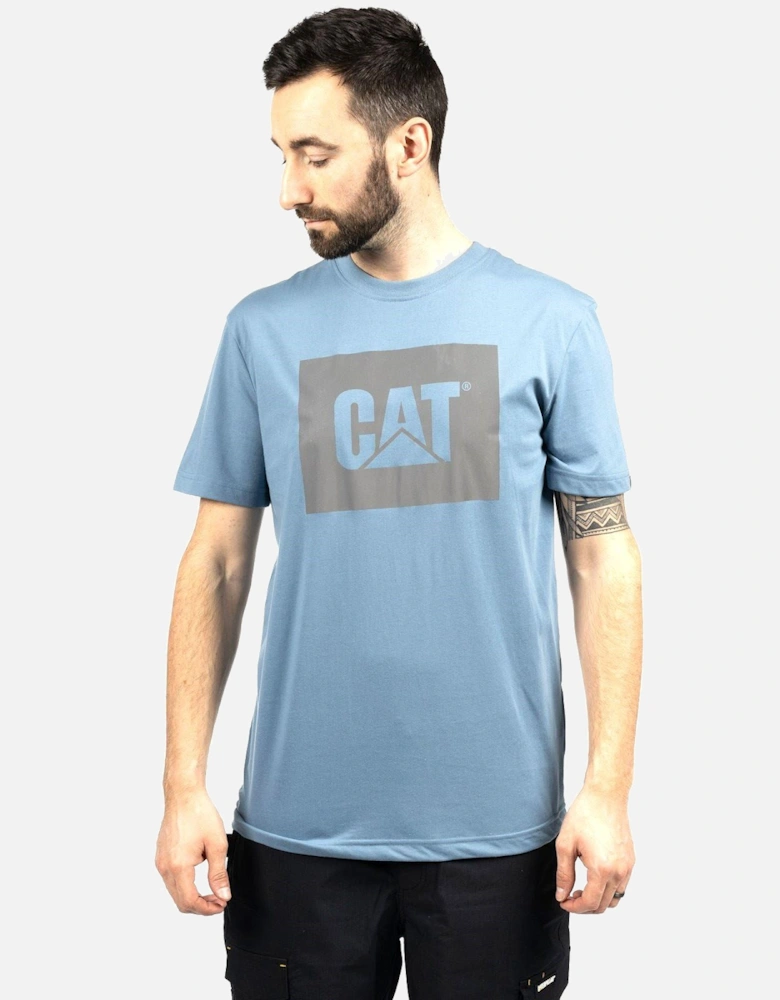 Graphic Cotton Men's Blue T-Shirt