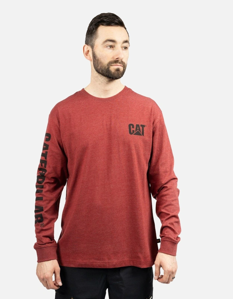 Trademark Banner Long Sleeve Cotton Men's Red T-Shirt