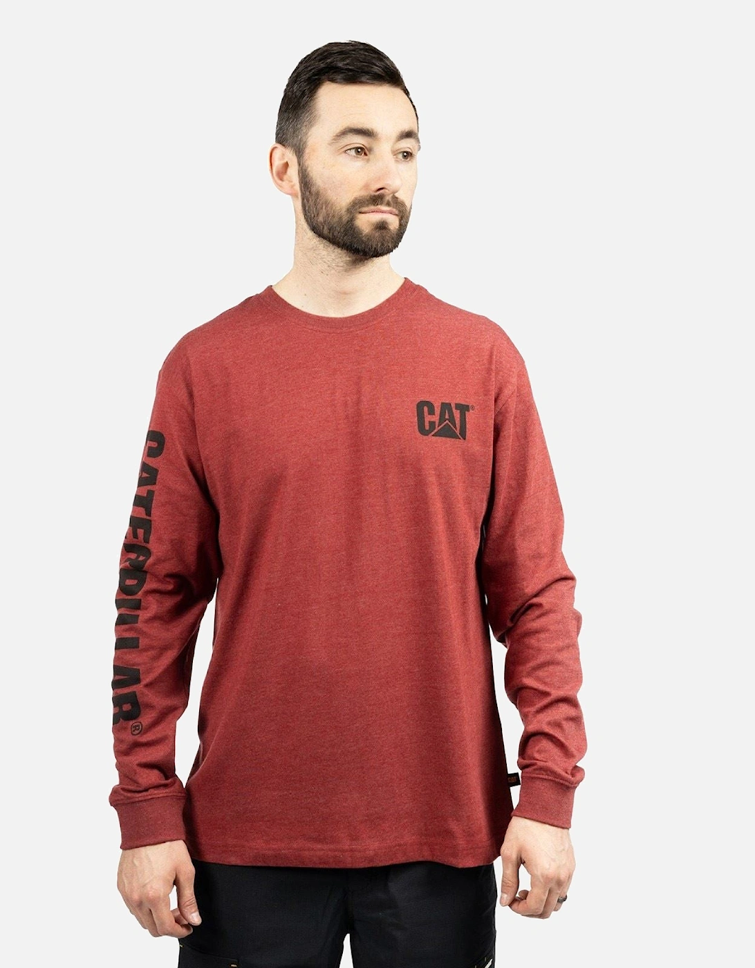 Trademark Banner Long Sleeve Cotton Men's Red T-Shirt