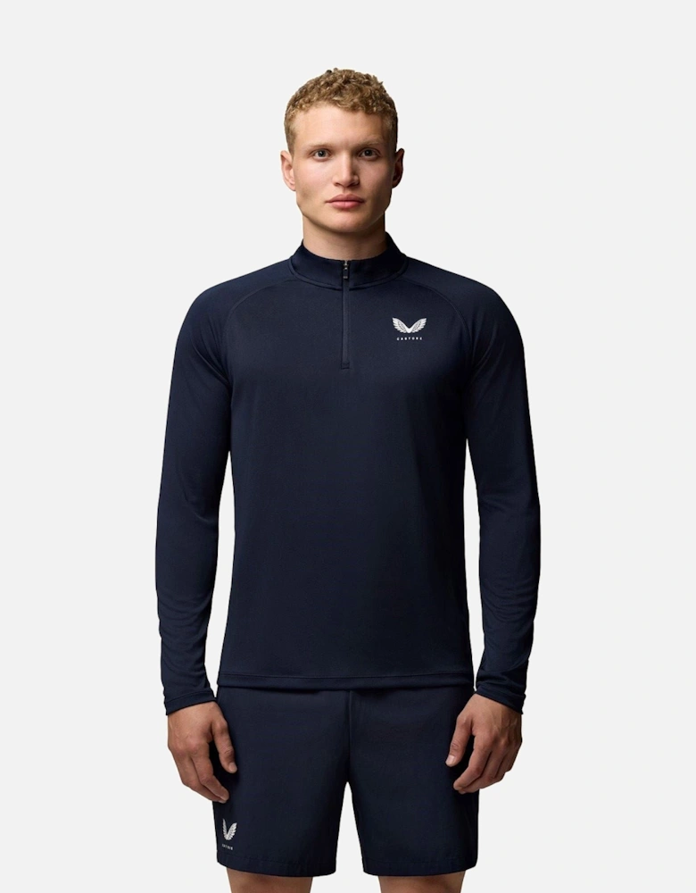 Adapt Training 1/4 Zip Top Polyester Men's Blue Activewear T-Shirts