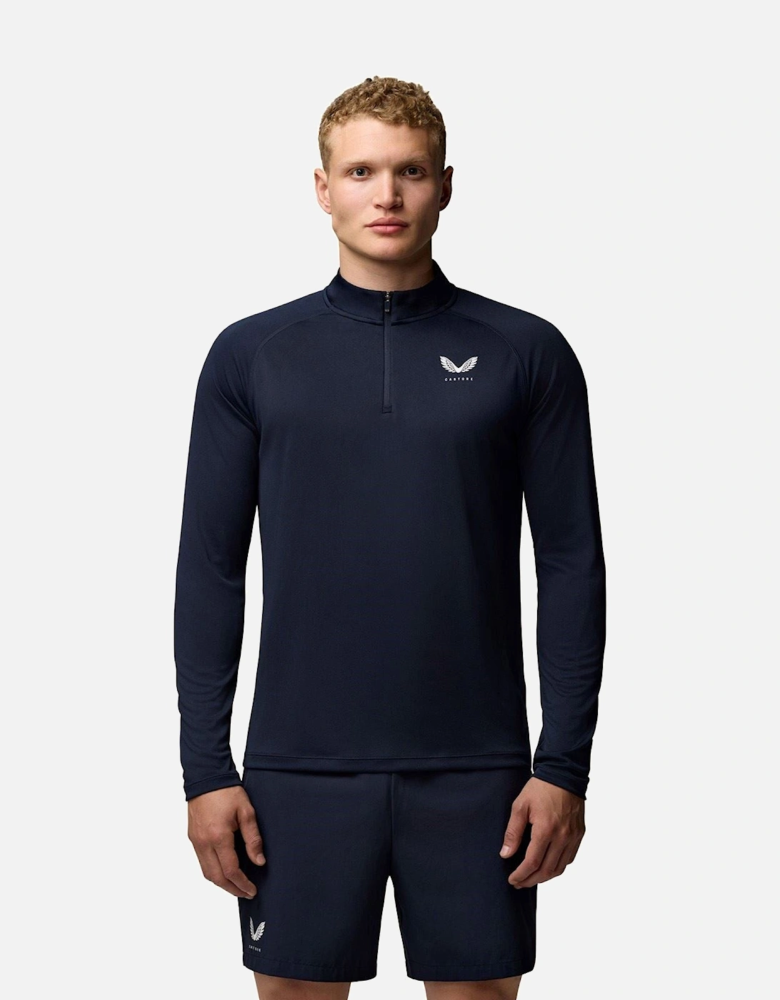 Adapt Training 1/4 Zip Top Polyester Men's Blue Activewear T-Shirts, 8 of 7