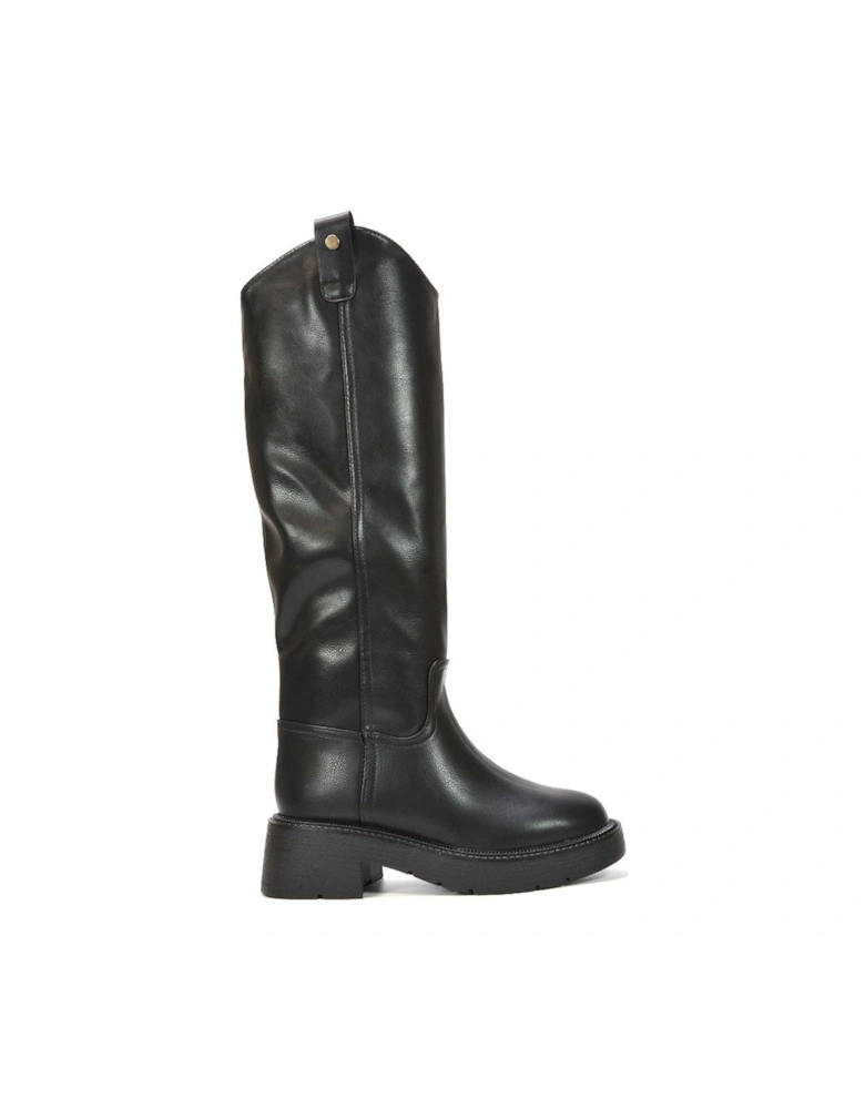 'Saffira' Chunky Faux Fur Lined Knee High Riding Boots