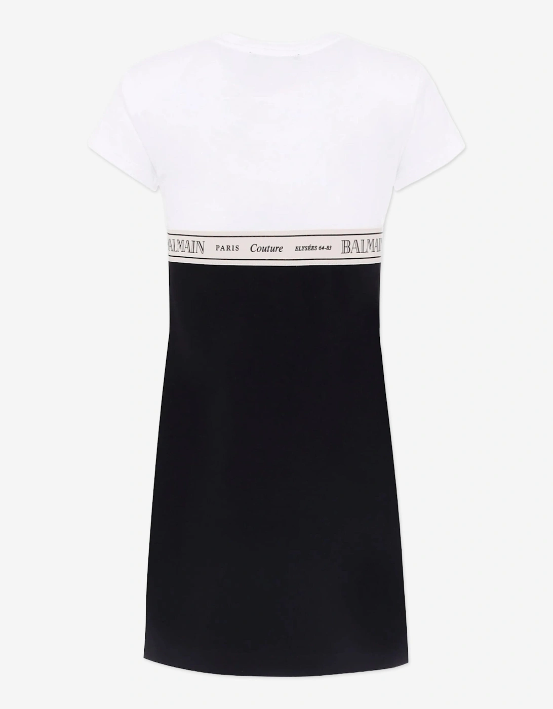 Girls Logo Tape Colourblock Dress in Black
