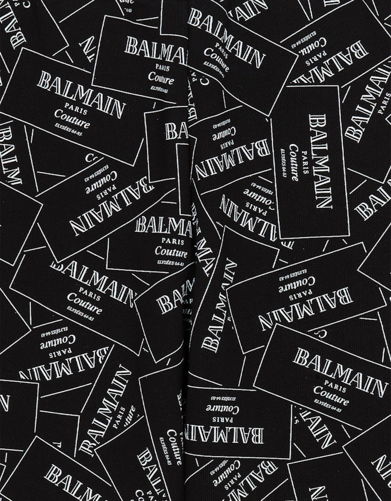 Kids Logo Print Joggers in Black