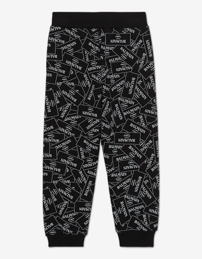 Kids Logo Print Joggers in Black