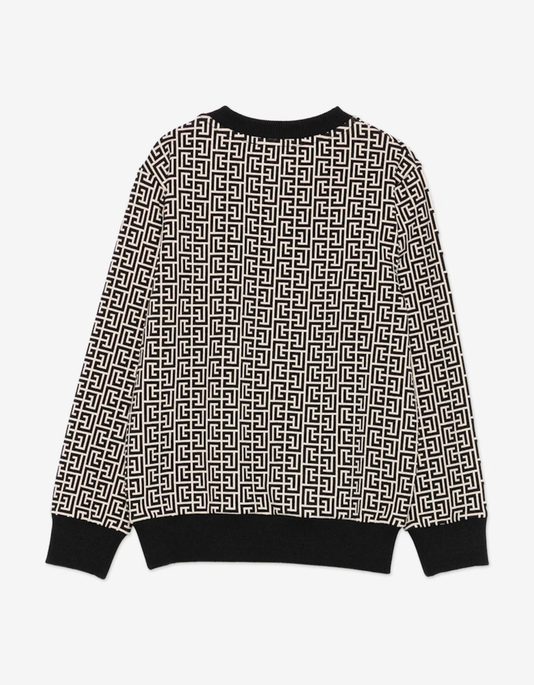 Kids Monogram Sweatshirt in Black