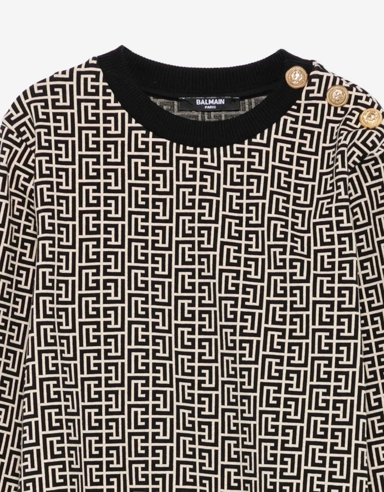 Kids Monogram Sweatshirt in Black