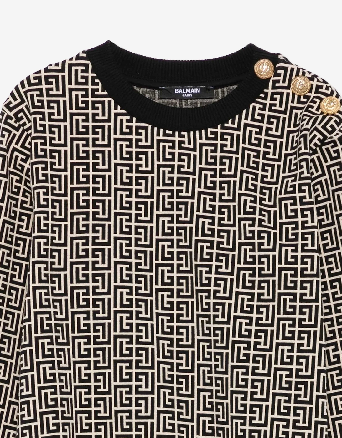 Kids Monogram Sweatshirt in Black