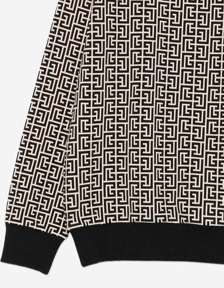 Kids Monogram Sweatshirt in Black