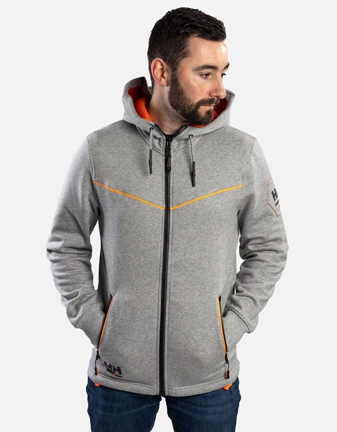 Workwear Chelsea Evolution Cotton Men's Grey Hooded Sweatshirt