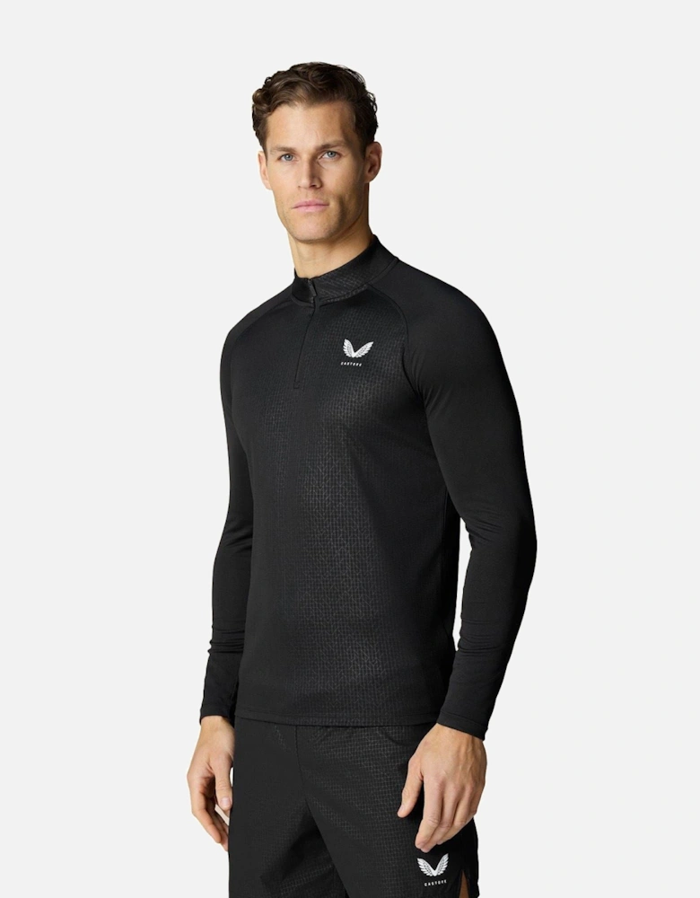 Adapt 1/4 Zip Top Polyester Men's Black Activewear T-Shirts