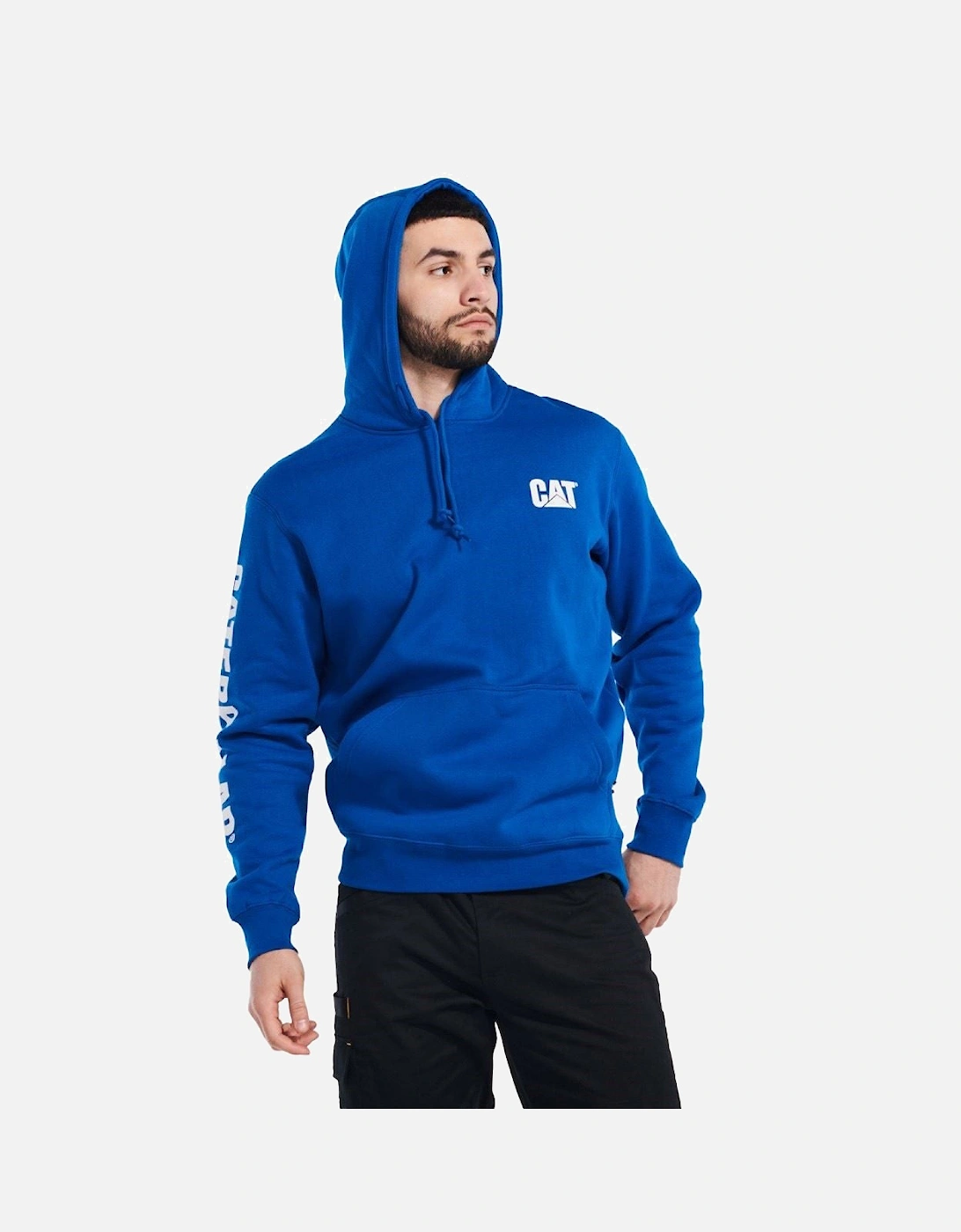 Trademark Banner Cotton Men's Blue Hooded Sweatshirt