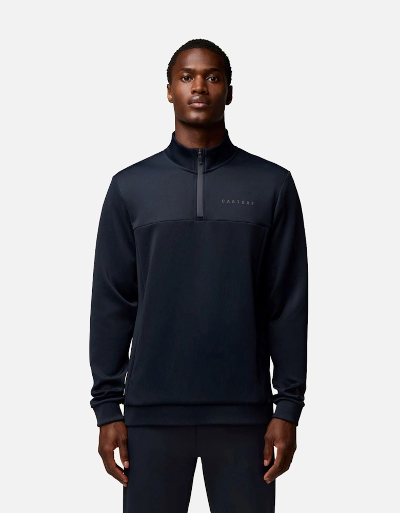 Scuba 1/4 Zip Polyester Men's Blue Sweatshirt