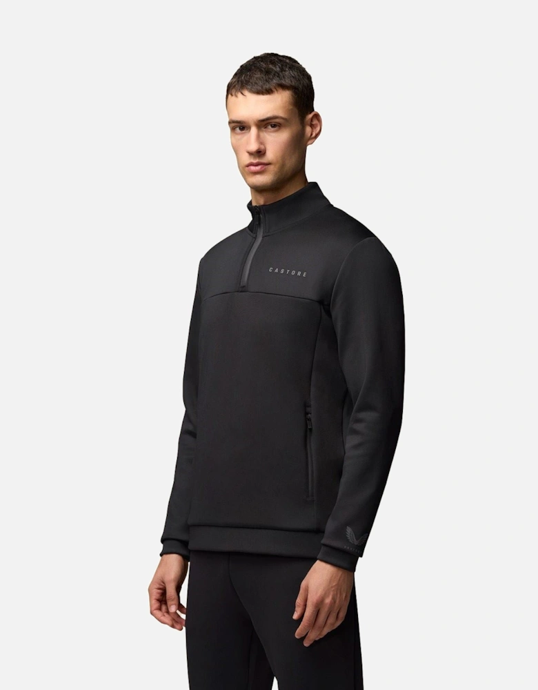Scuba 1/4 Zip Polyester Men's Black Sweatshirt