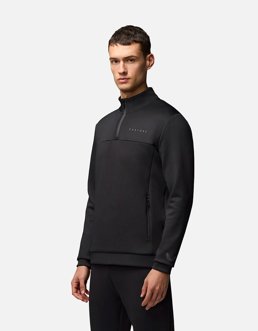 Scuba 1/4 Zip Polyester Men's Black Sweatshirt, 7 of 6