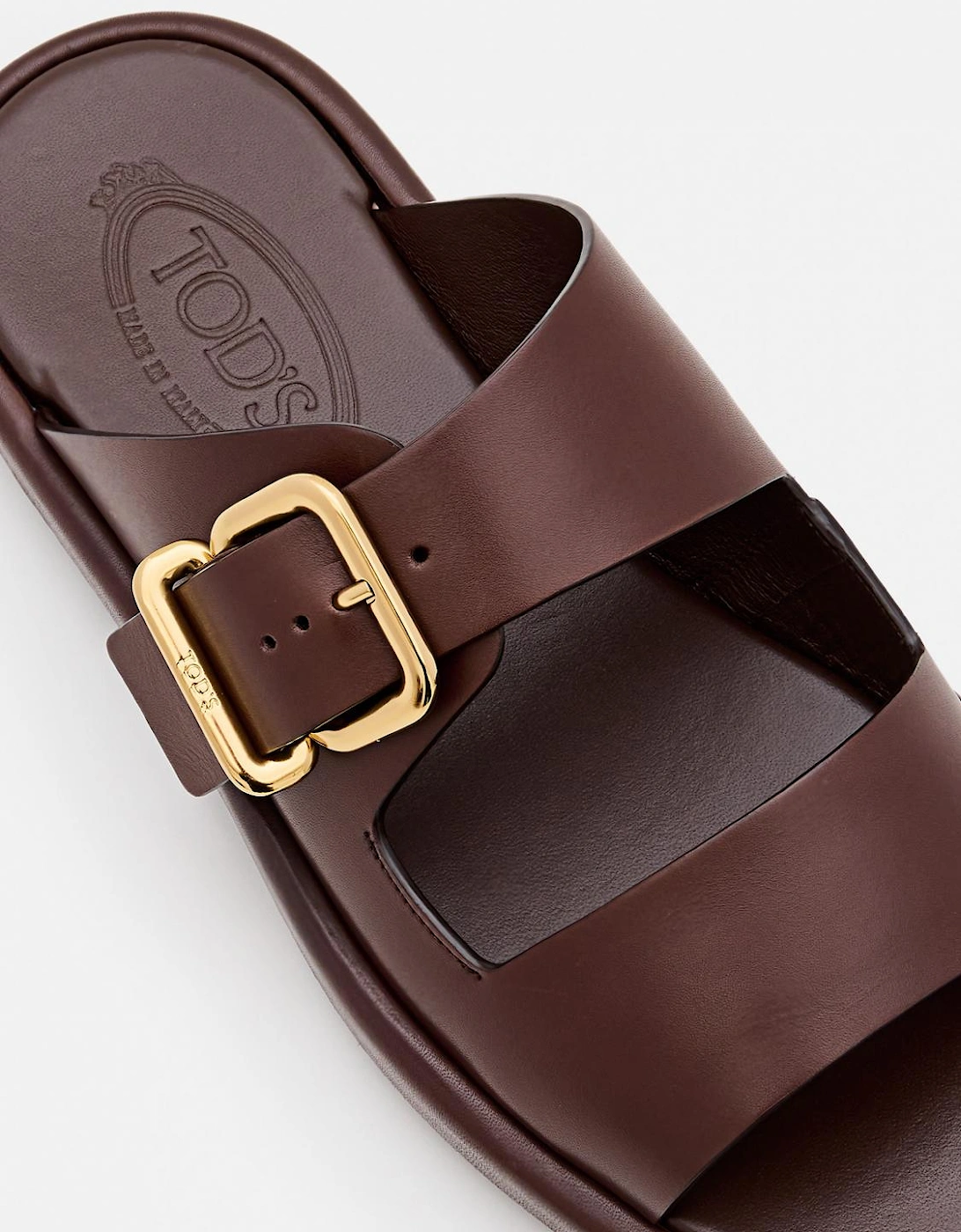 Buckle Detail Flat Sandals Comfortable Slip-On Shoes