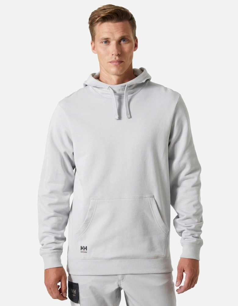Workwear Classic Cotton Men's Grey Hooded Sweatshirt