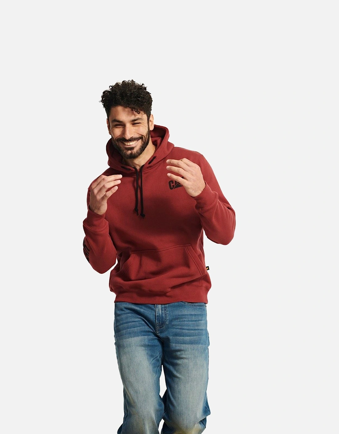 Trademark Banner Cotton Men's Red Hooded Sweatshirt