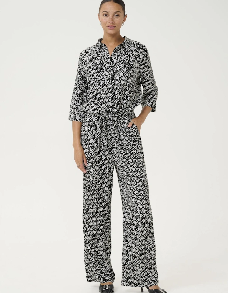 KAsanne Plain Weave Printed Jumpsuit