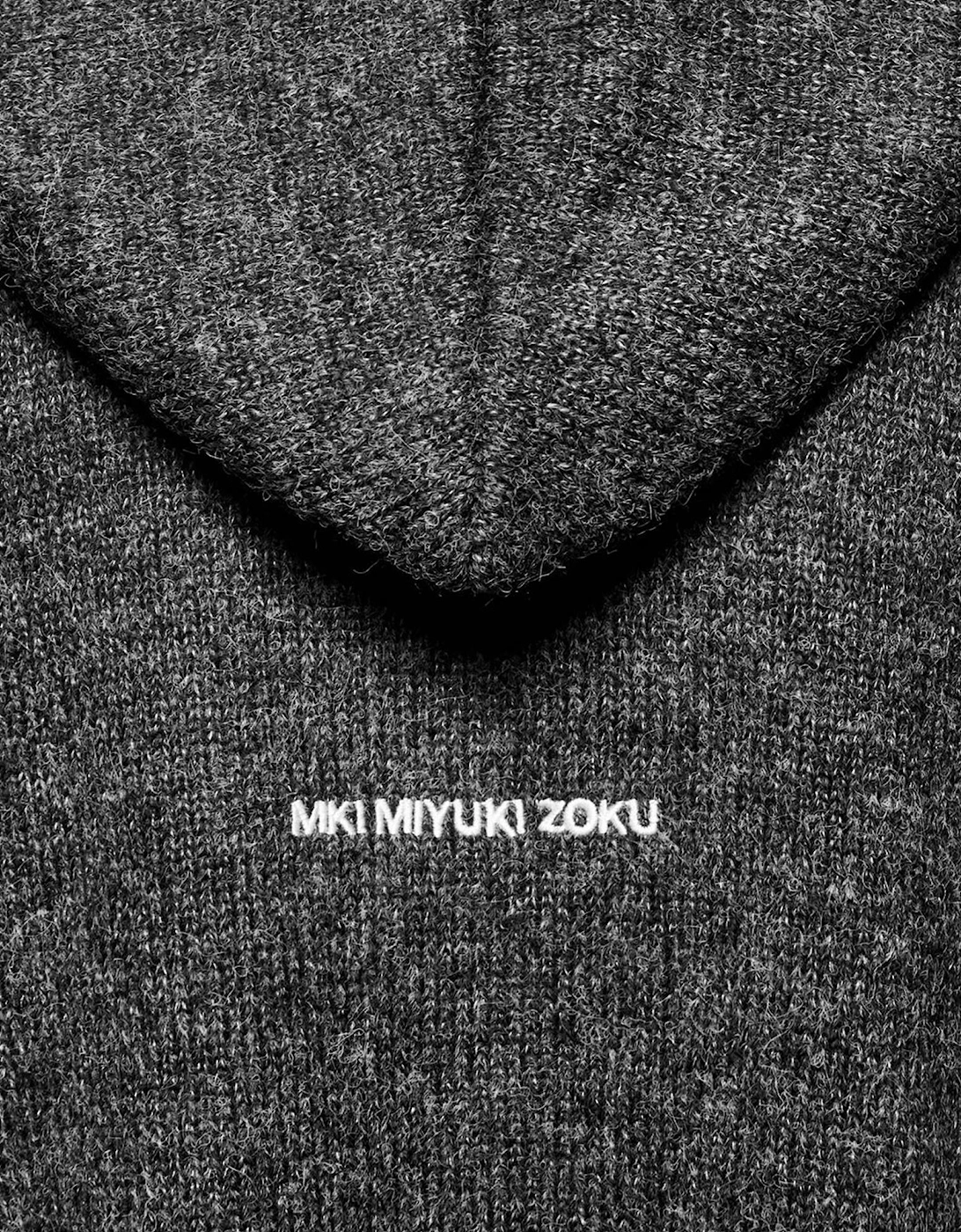 Mohair Blend Knit Zip Through Hoodie