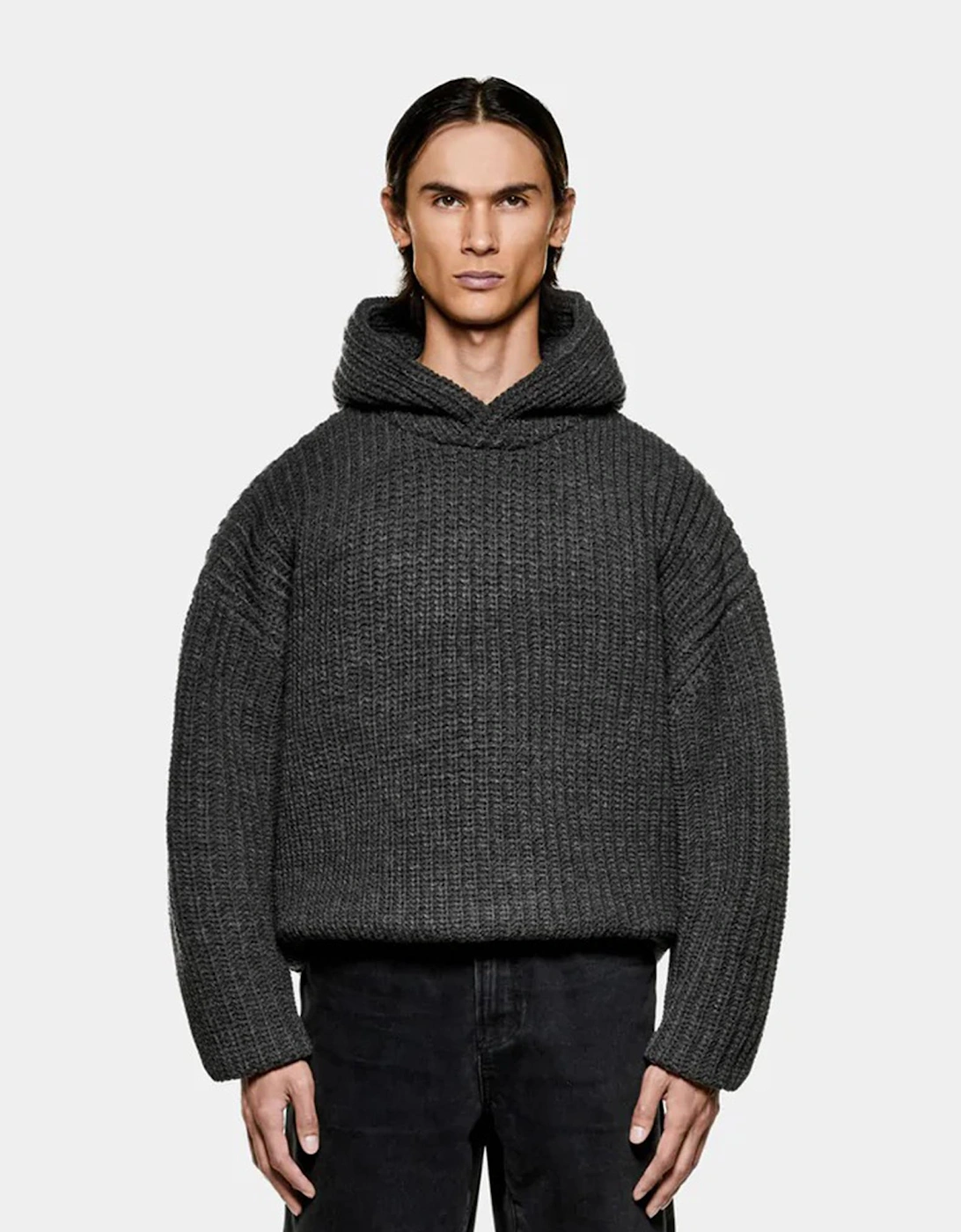 Oversized Chunky Rib Knit Hoodie, 7 of 6