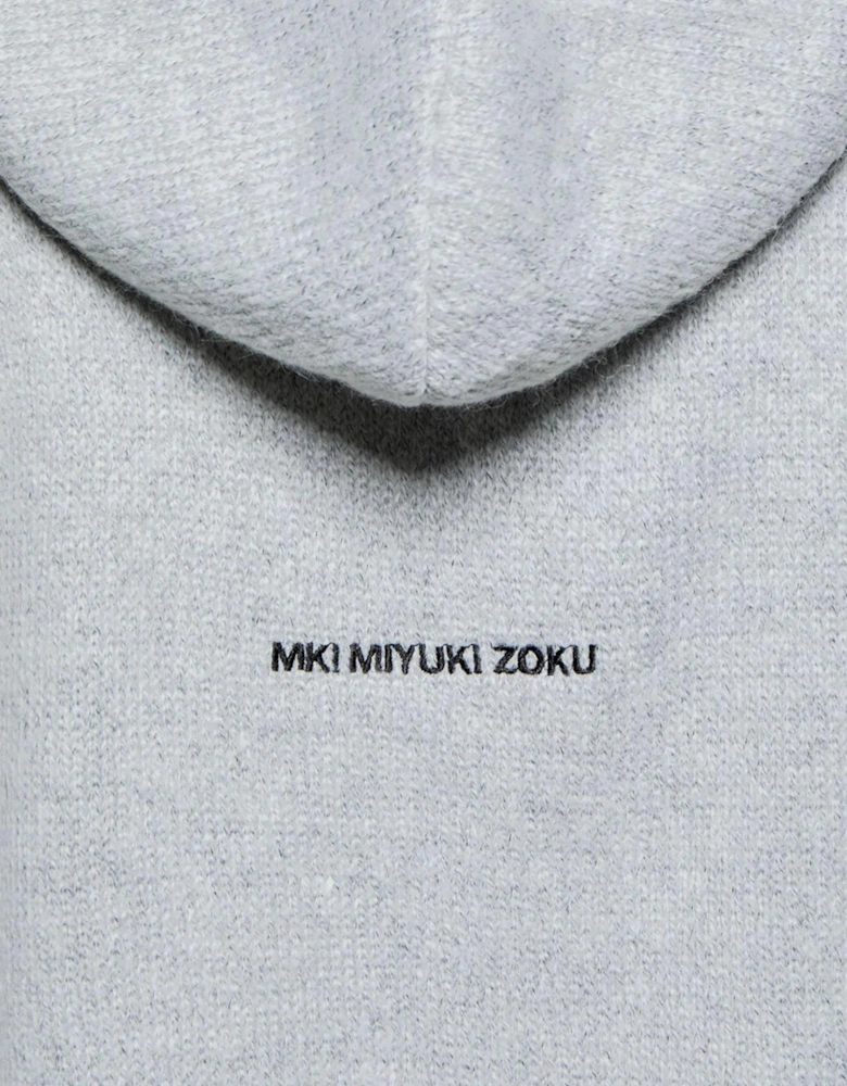 Mohair Blend Knit Zip Through Hoodie