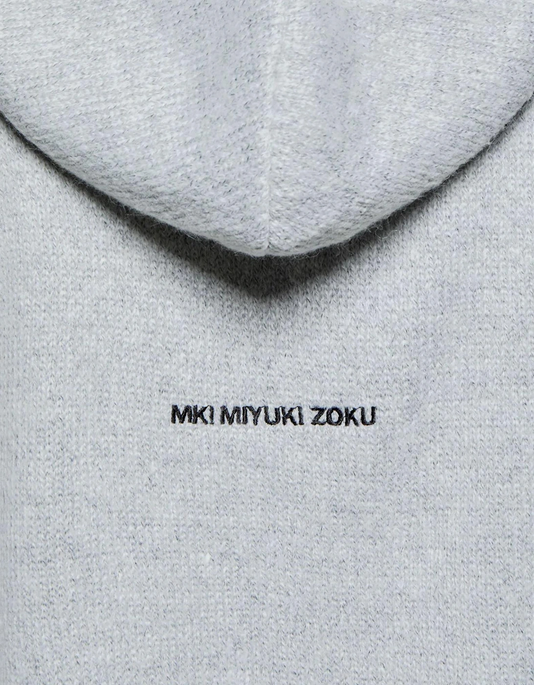 Mohair Blend Knit Zip Through Hoodie