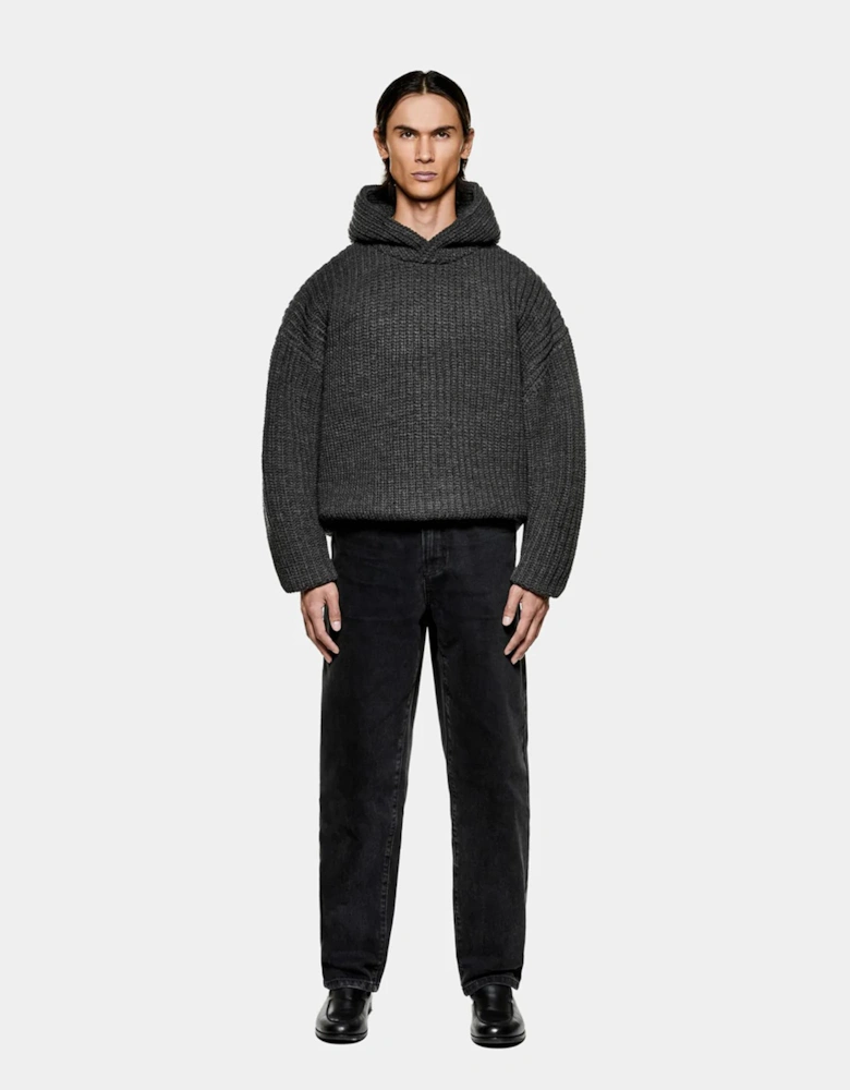 Oversized Chunky Rib Knit Hoodie