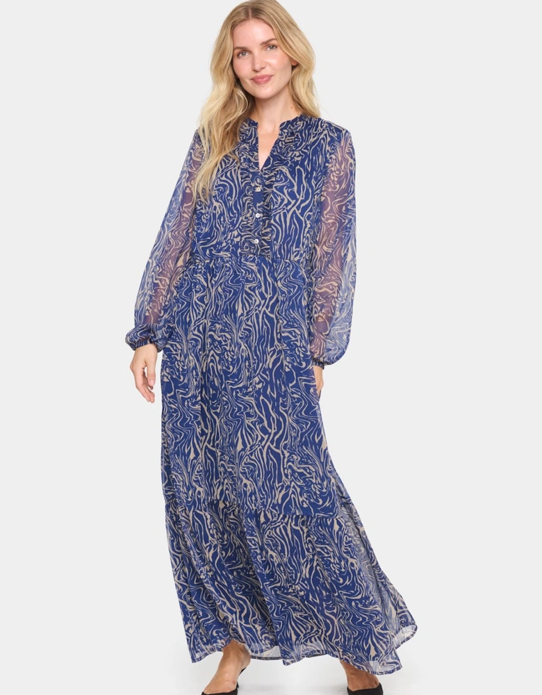 ValerieSZ Notch Neck Chiffon Maxi Dress