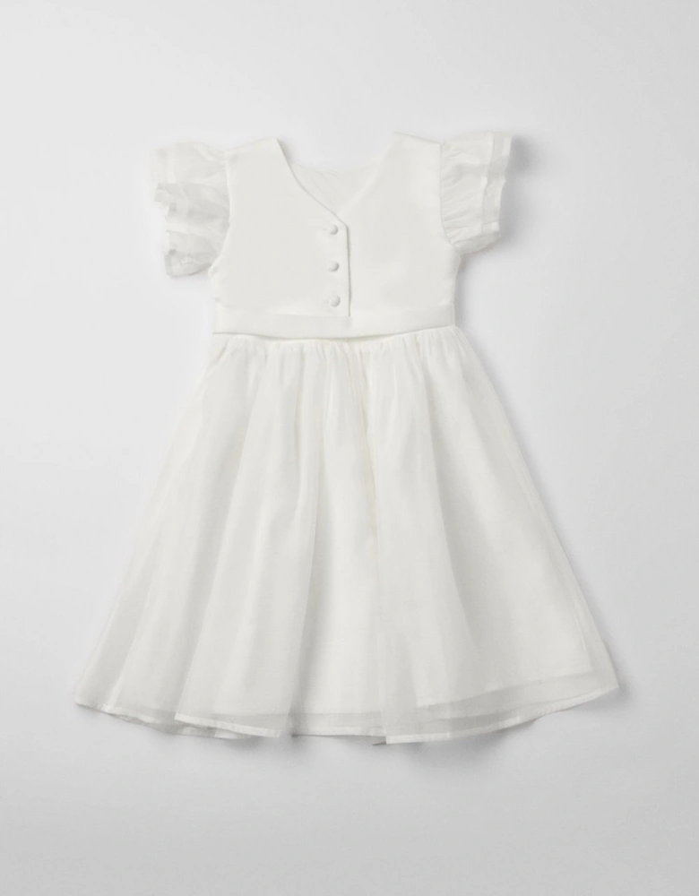 Mesh Flutter Sleeve Flowergirl Dress