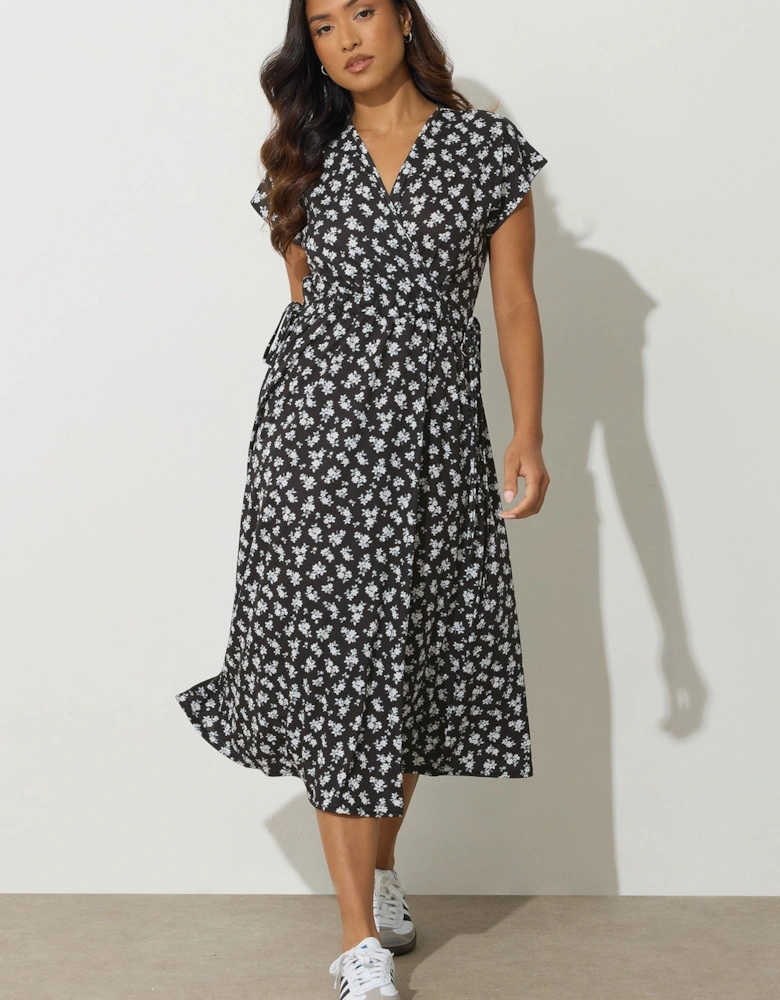 Petite Ditsy Wrap Maxi Dress