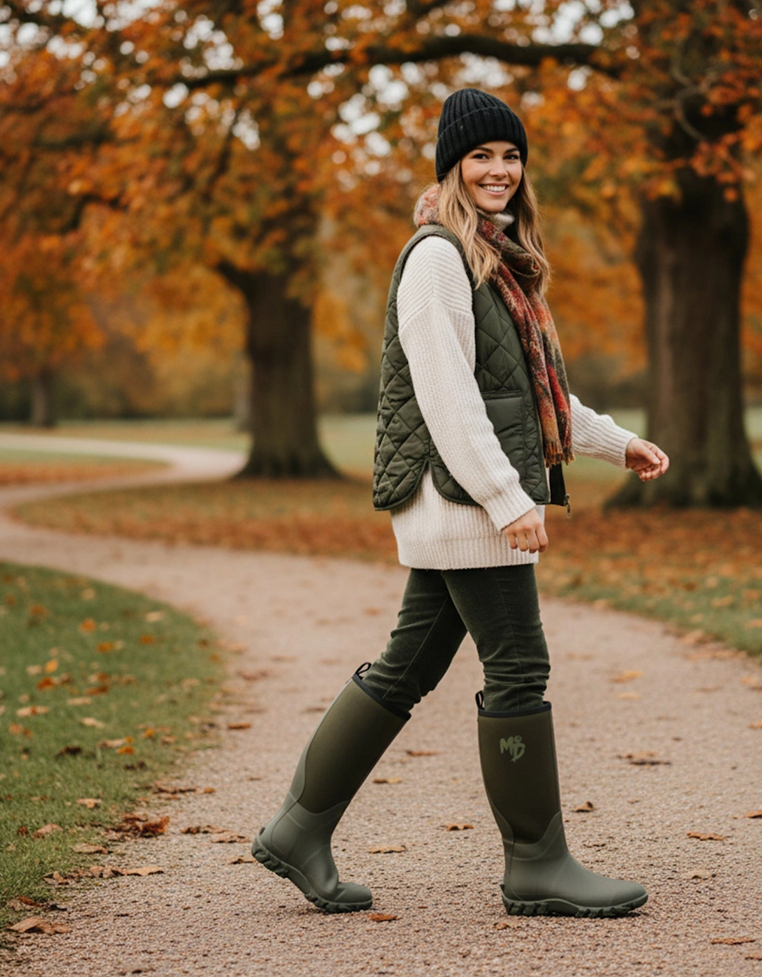 RUTLAND TALL Neoprene Wellies Olive
