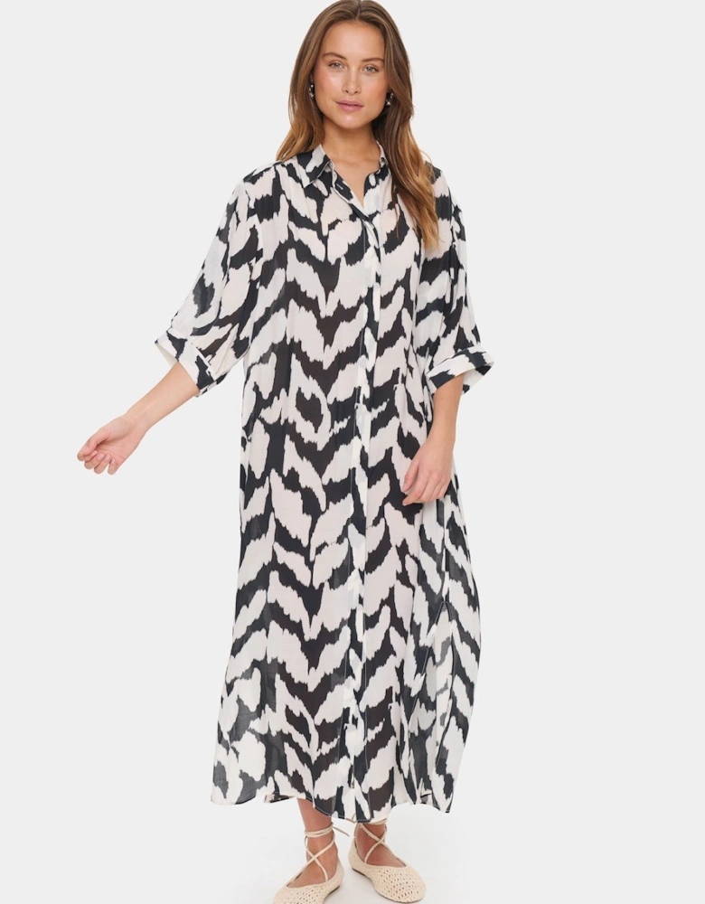 KelsieSZ 3/4 Sleeve Midi Shirt Dress