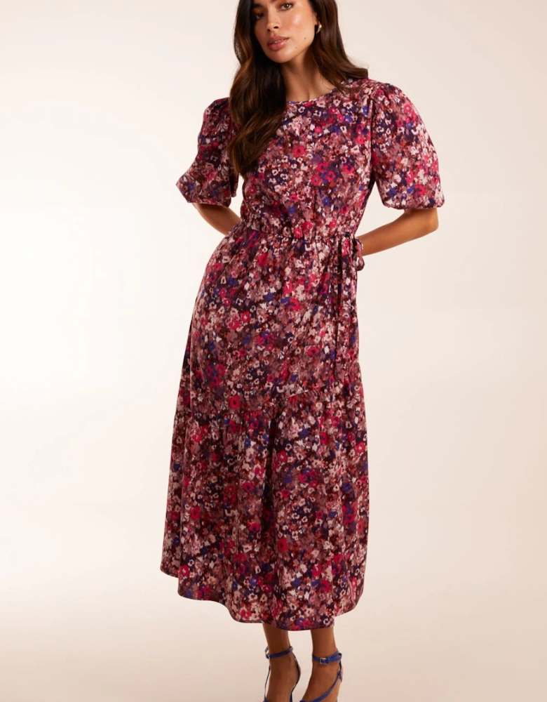 Tie Waist Midi Smock Dress