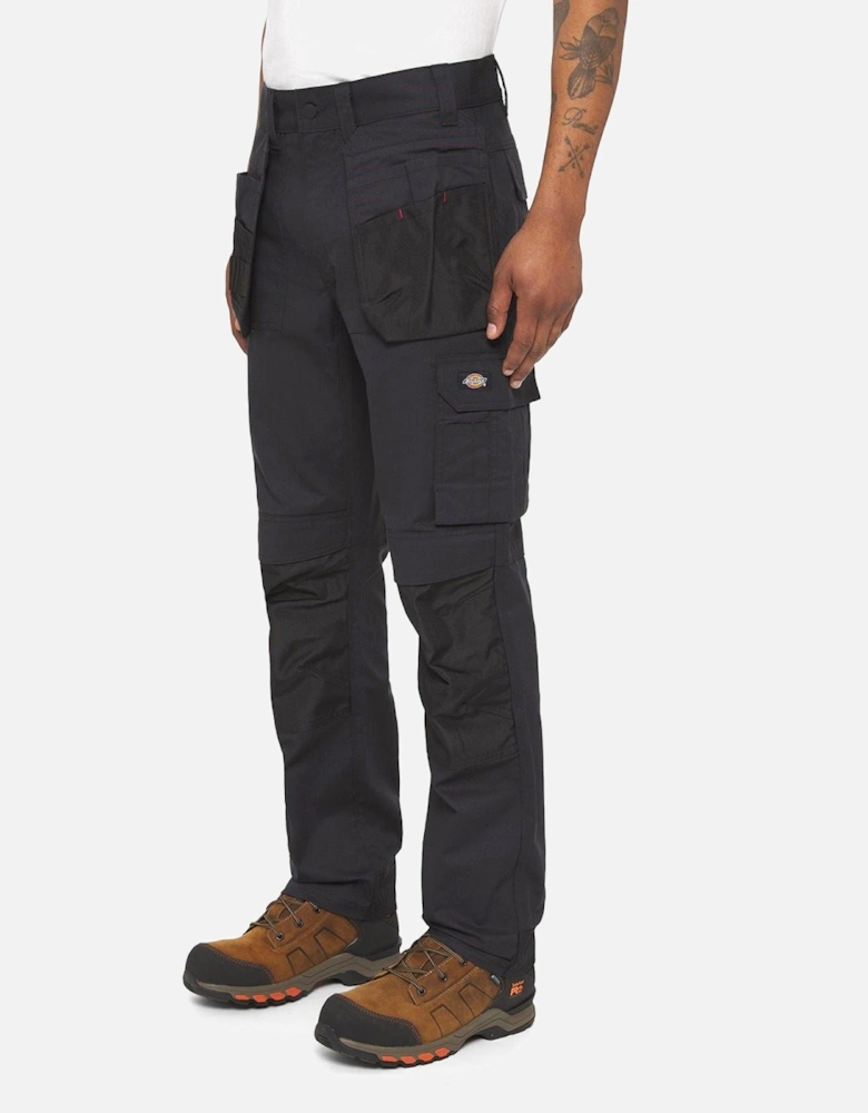 Multi Pocket Utility Polyester Men's Black Work Trousers