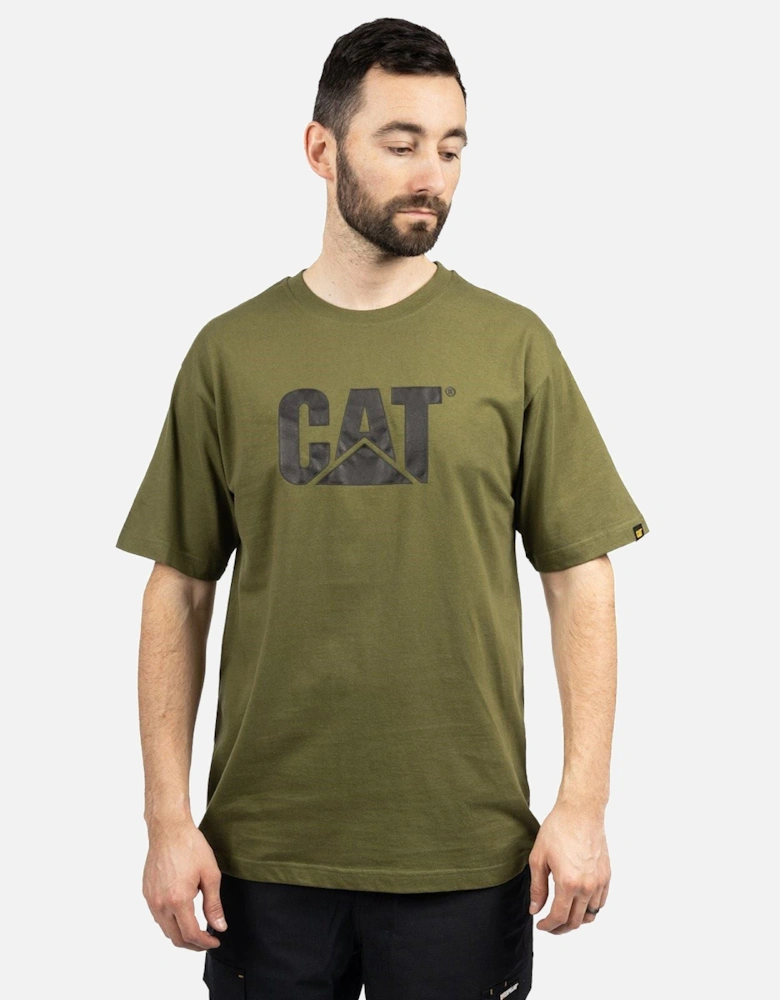 Trademark Logo Cotton Men's Green T-Shirt