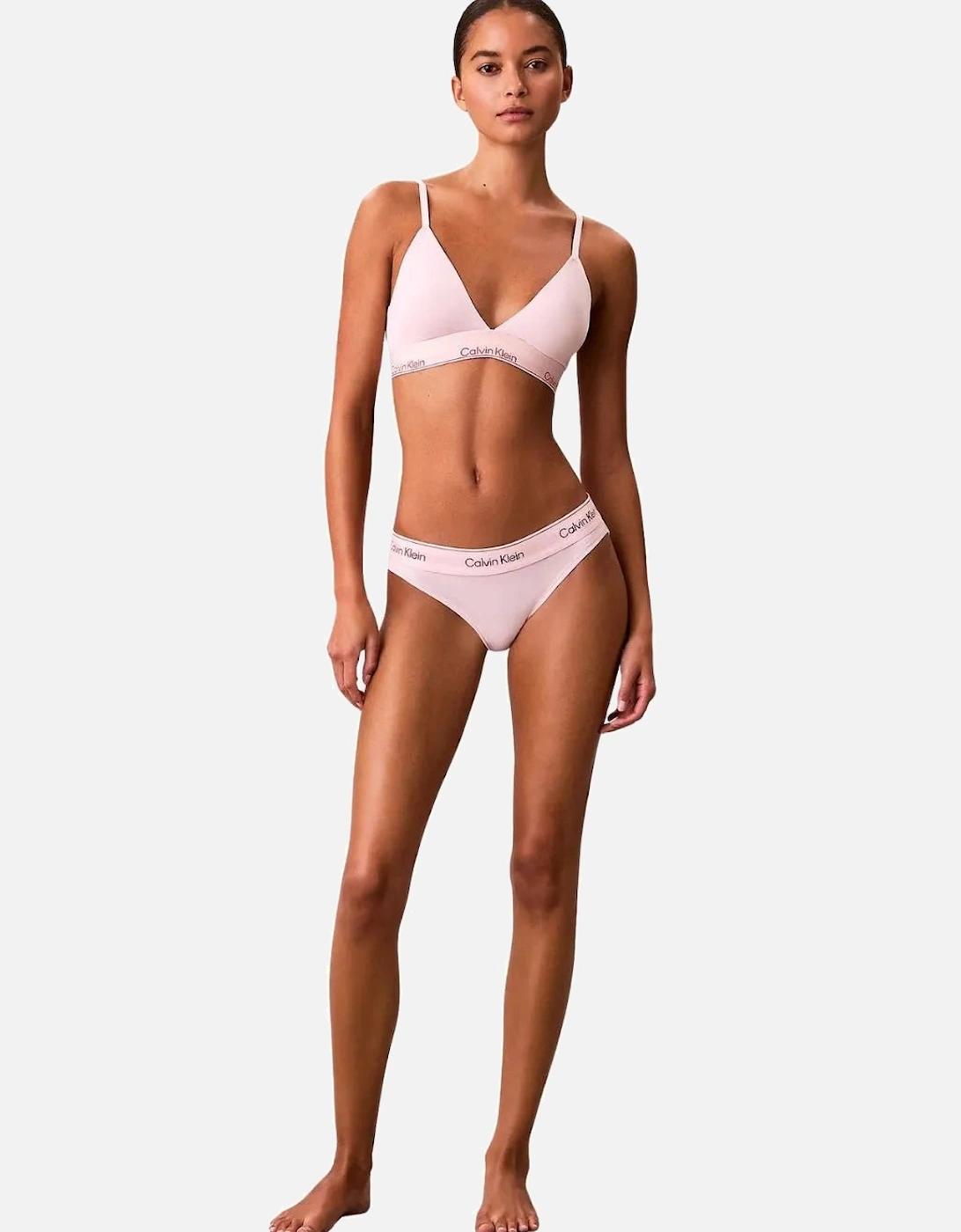 Icon Cotton Modal Lightly Lined Triangle Bra, Potpourri Pink