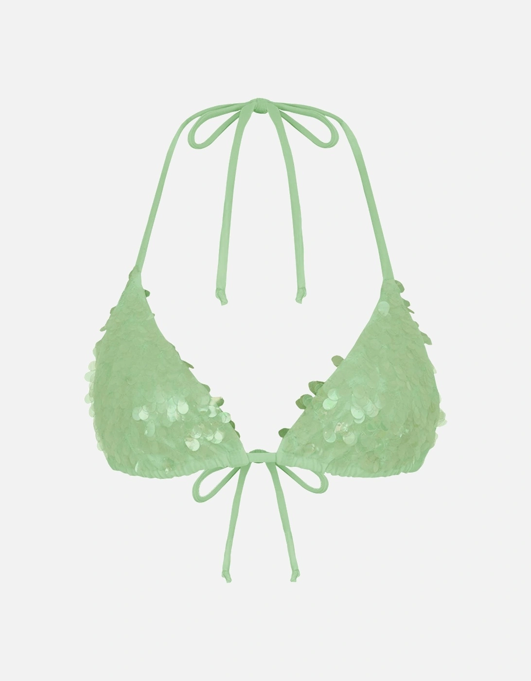 Sienna Sequin Embroidery Bikini Top - Green