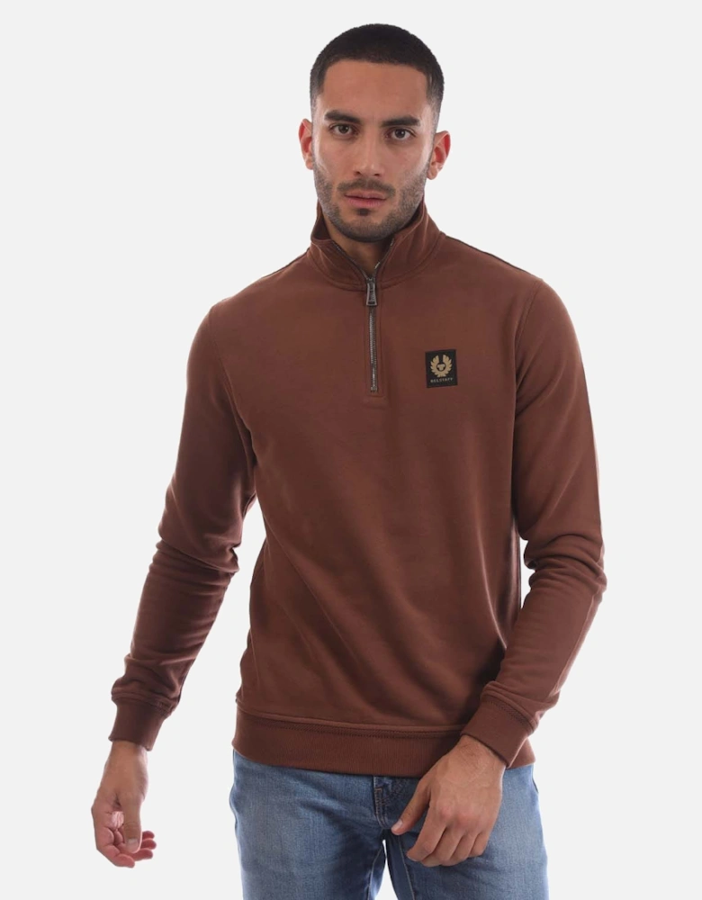 Fleeced Quarter Zip Sweatshirt - Quarter Zip Sweatshirt