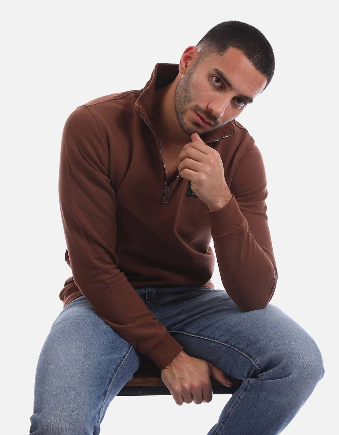 Fleeced Quarter Zip Sweatshirt - Quarter Zip Sweatshirt