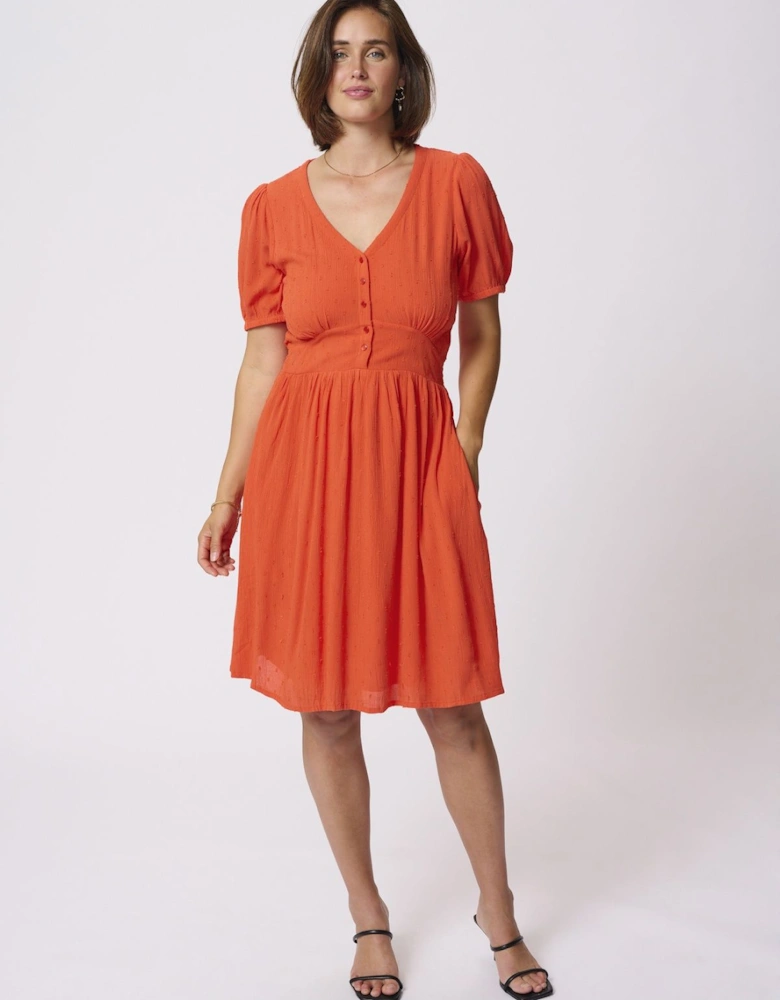 Ronna Short Sleeve V-Neck Dress