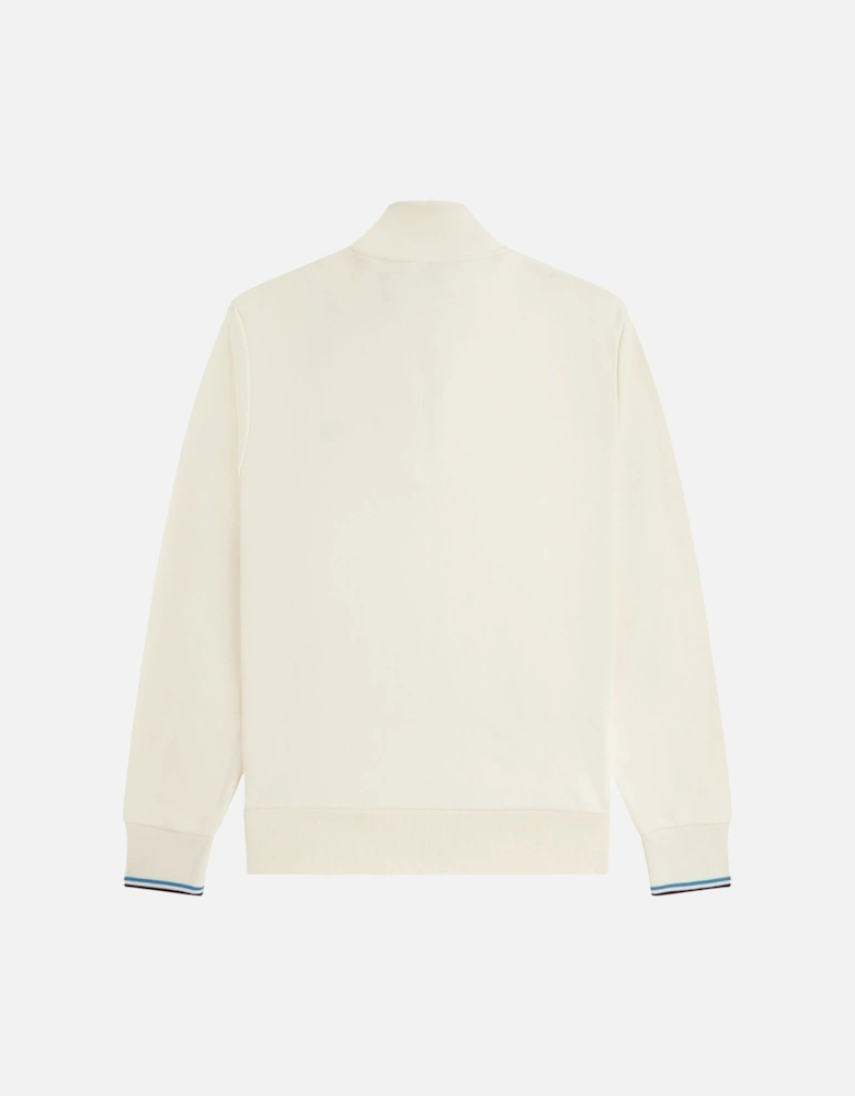 Half Zip Sweatshirt Ecru/Court Blue/Oxblood