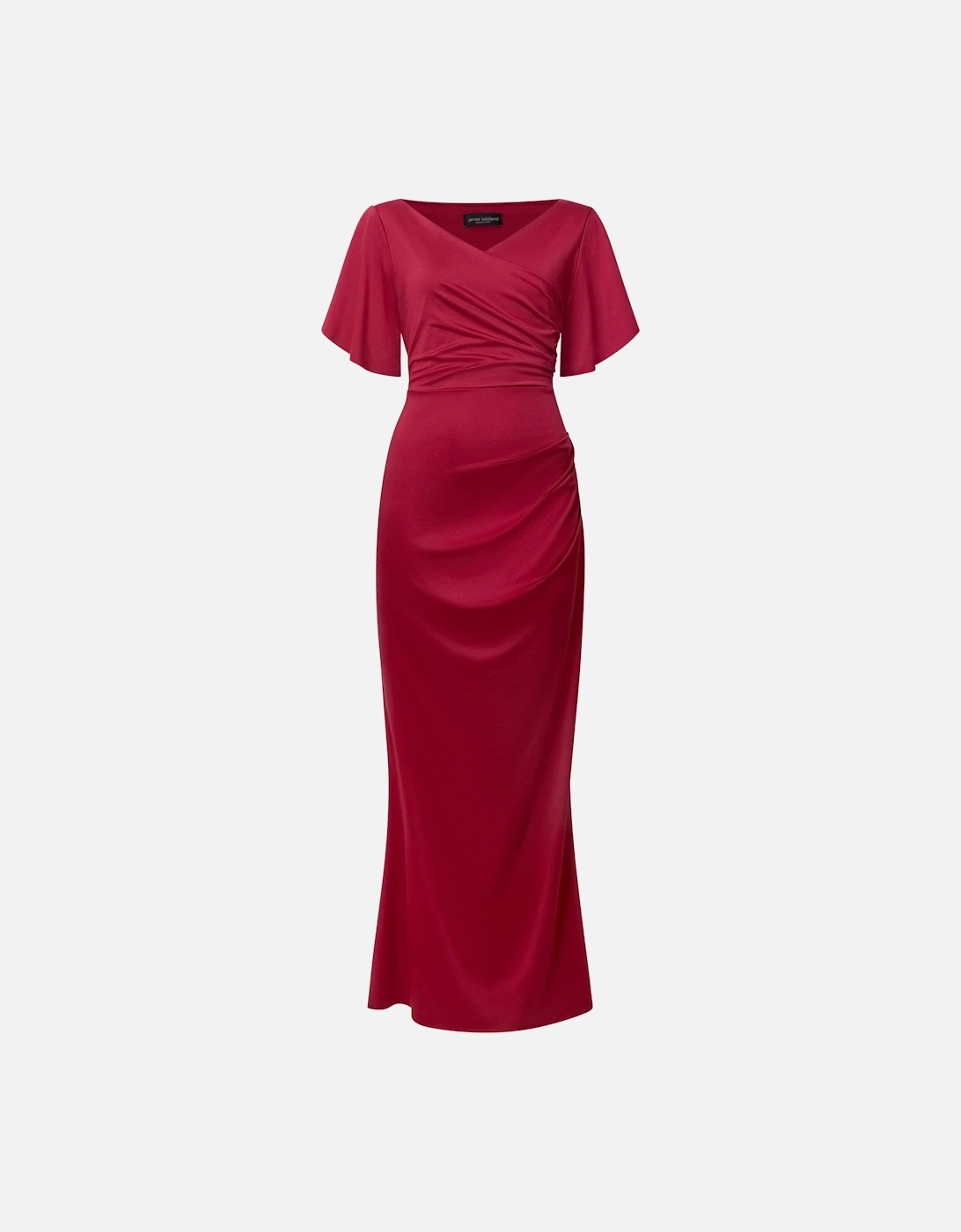 Red Gathered Maxi Dress