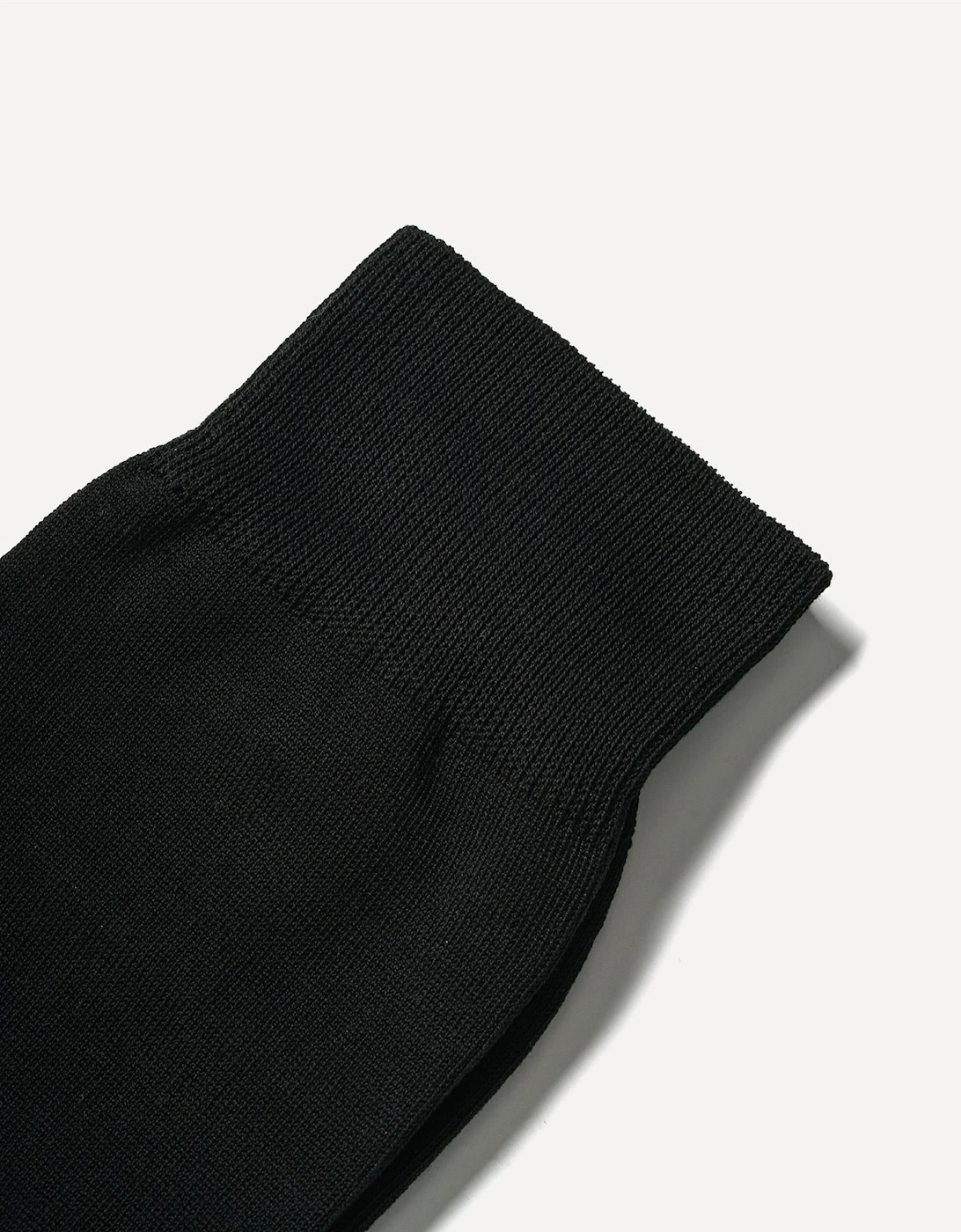 Cotton Black Calf High Socks