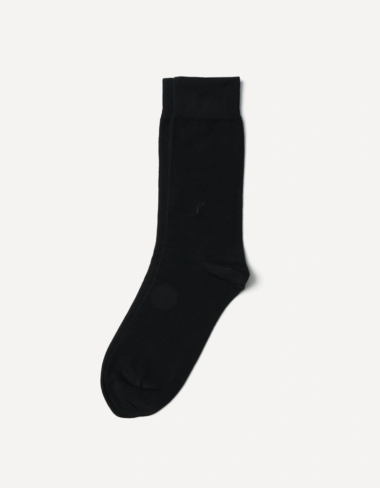 Cotton Black Calf High Socks
